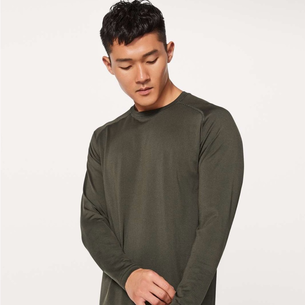 Lululemon, long sleeve metal vent, dark olive, medium